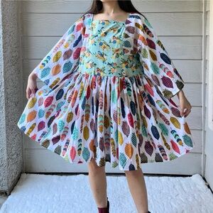Handmade Birds Feather Bandana Dress SKU 01303